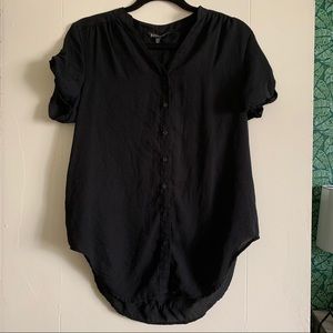 Black shirt sleeve button up